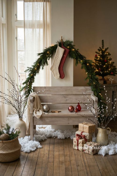 Winter wonderland backdrop Christmas party ideas kids holiday photo area