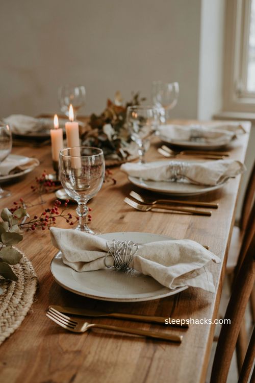 Wire berry napkin rings for elegant Thanksgiving table settings 
