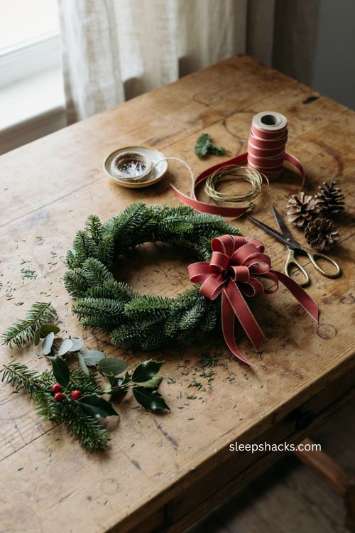 Wired ribbon Christmas bows diy for beginners 