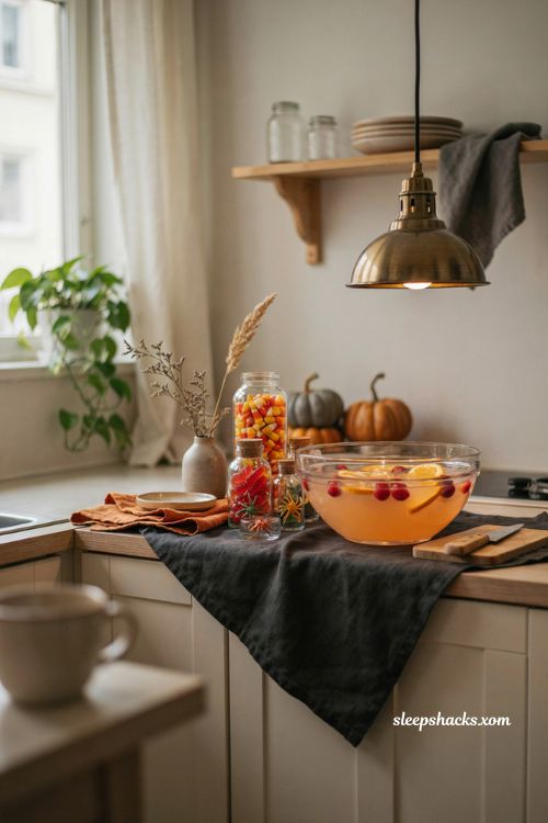 Witchs brew kitchen corner Halloween decorations for apartments 