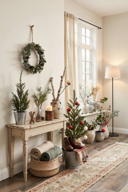 budget friendly cottage christmas decor with thrifted finds and repurposed home pieces 