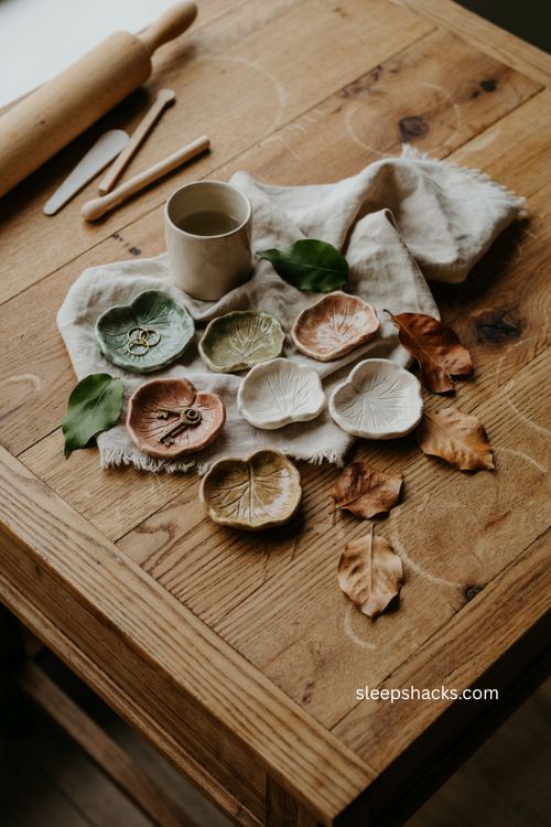 fall diy clay leaf trinket dishes with real leaf impressions 