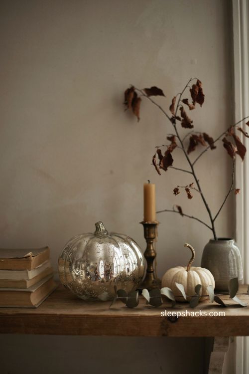 fall diy mercury glass pumpkin with antique silver finish and moody farmhouse decor 
