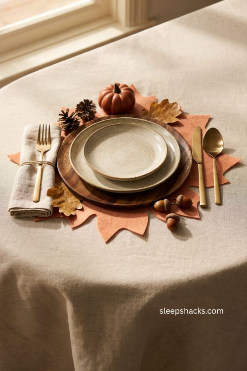 fall felt cutout dollar tree thanksgiving place setting with layered plates 