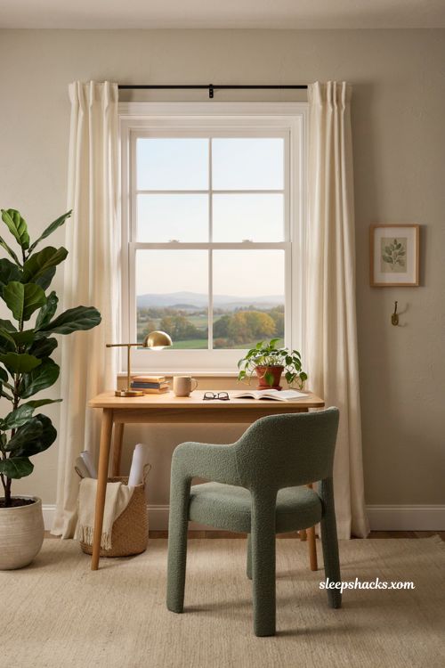 faux window ideas for a bright windowless office 