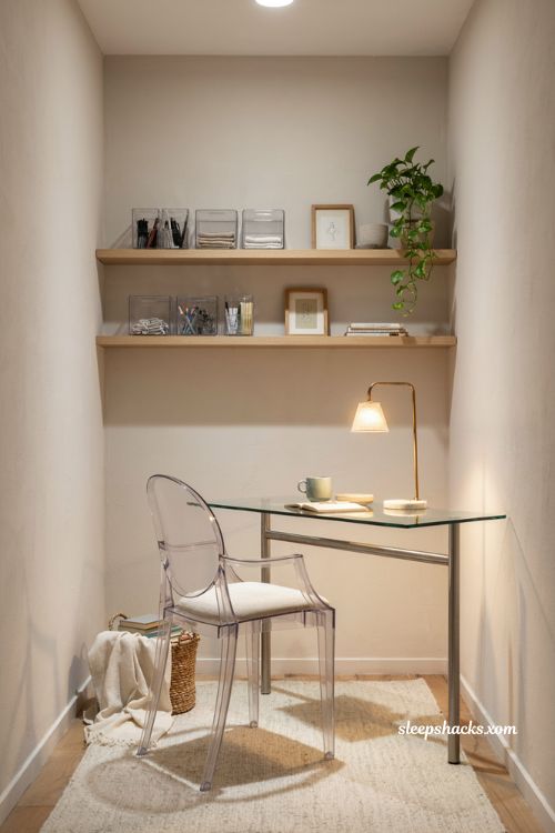 glass furniture ideas for a bright windowless office 