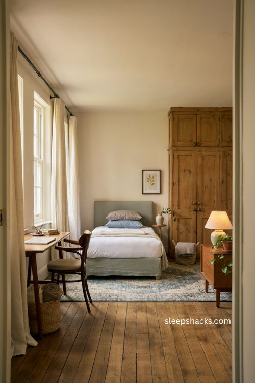 guest room office storage ideas with closed cabinet and hidden clutter 