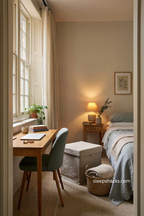 guest room office storage ottoman for flexible seating and hidden bedding storage 