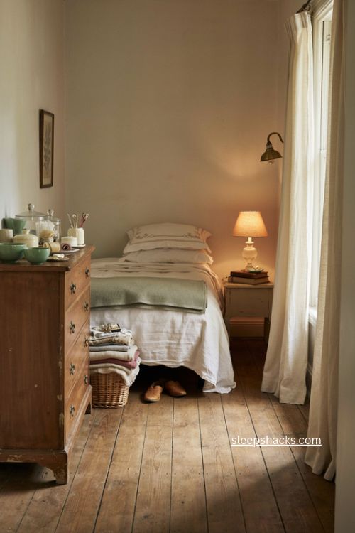 jadeite and milk glass bedroom storage ideas for a small no closet bedroom