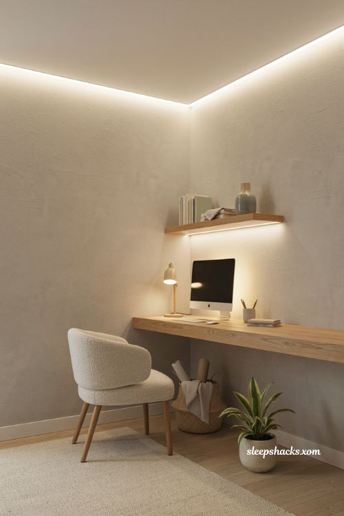 led strip lighting ideas for a cozy windowless office 