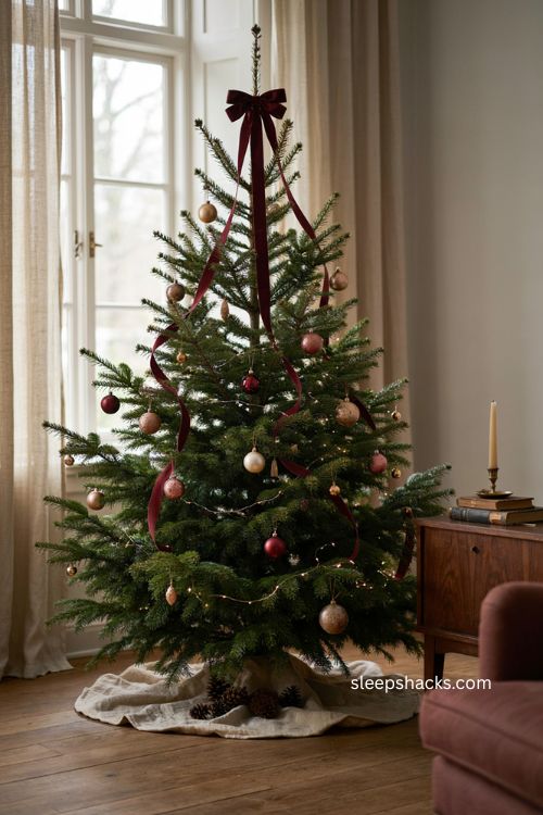 long tail ribbon Christmas tree topper ideas 