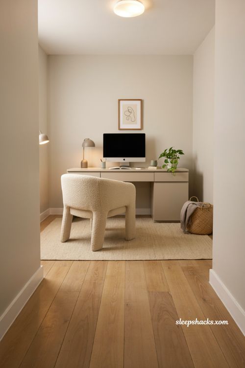 minimal desk setup ideas for a bright windowless office 