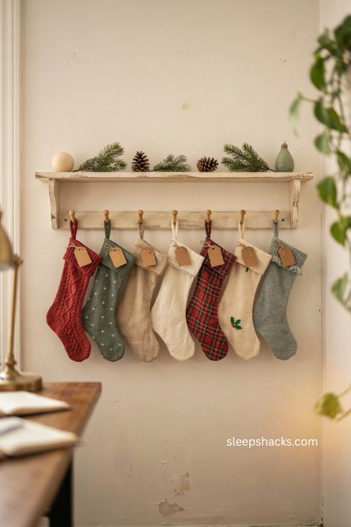 personalized christmas stockings office wall decor with small festive stockings 