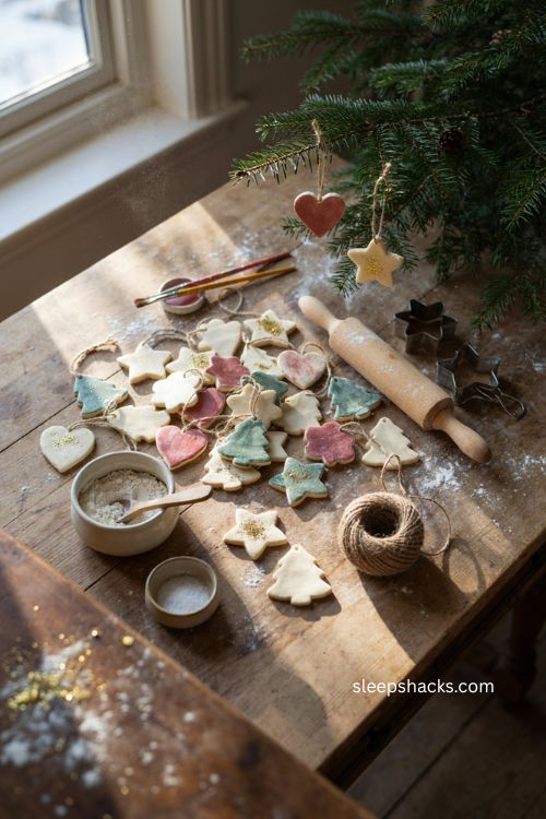 salt dough cutout ornaments handmade christmas tree decor rustic holiday craft 