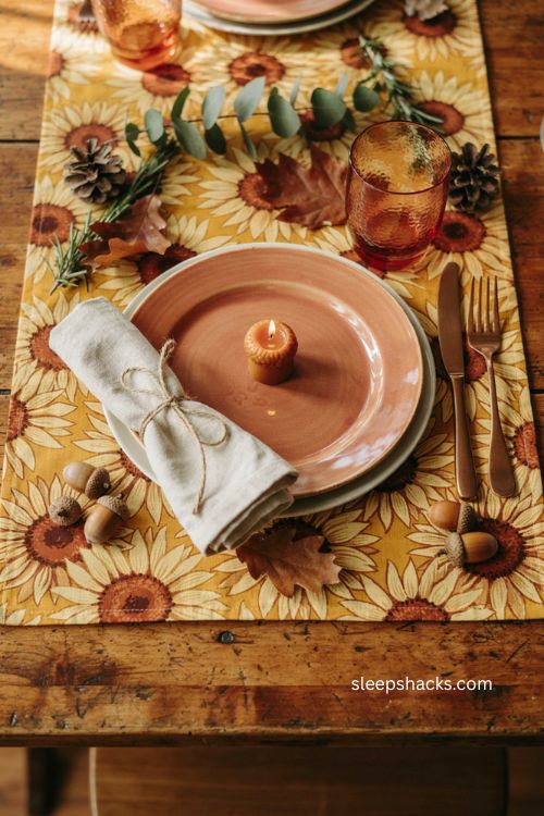 sunflower placemat dollar tree thanksgiving table setting with harvest plates 