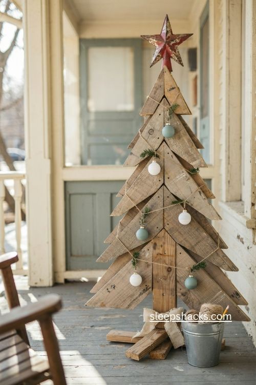 2x4 christmas tree diy rustic wooden christmas tree beginner porch project 