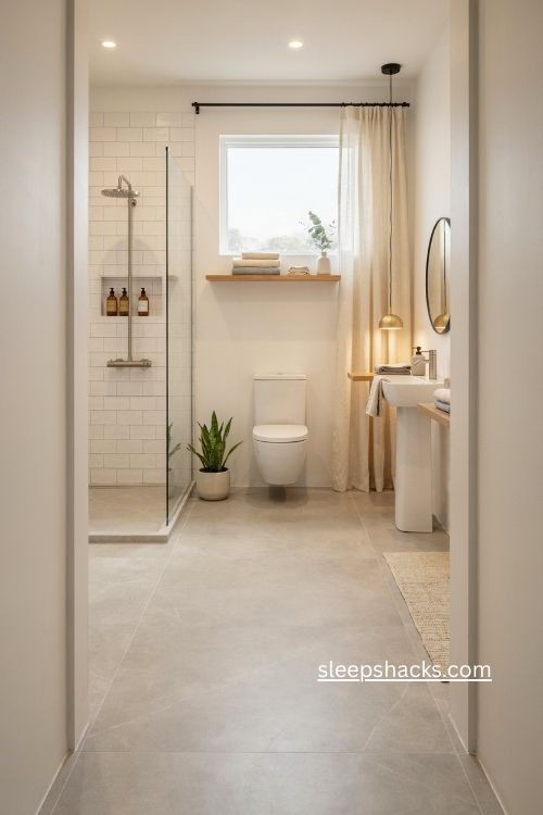 3x3 Bloxburg bathroom ideas with corner shower and smart layout
