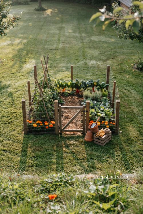 Affordable fence only what needs it ideas with a compact wire vegetable garden enclosure