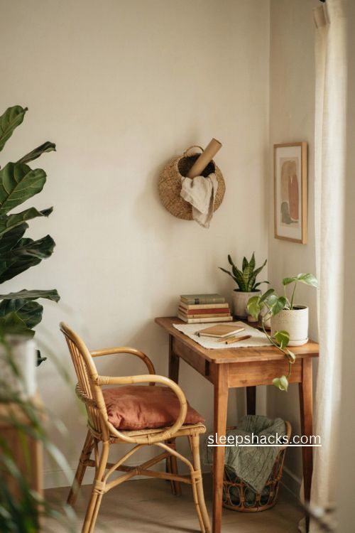 Boho office decor for a small cozy workspace corner 