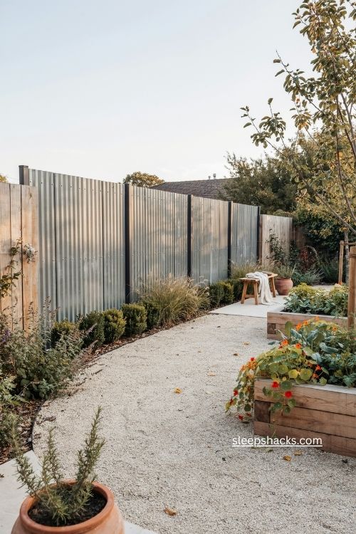 Budget friendly galvanized corrugated metal fence for backyard privacy 