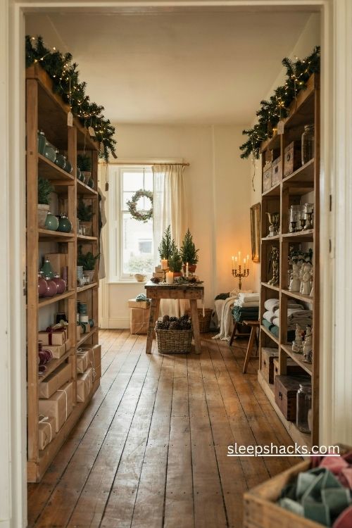 Christmas boutique ideas with cozy vintage displays and warm holiday shop decor