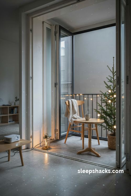 Christmas projector lights for a magical balcony
