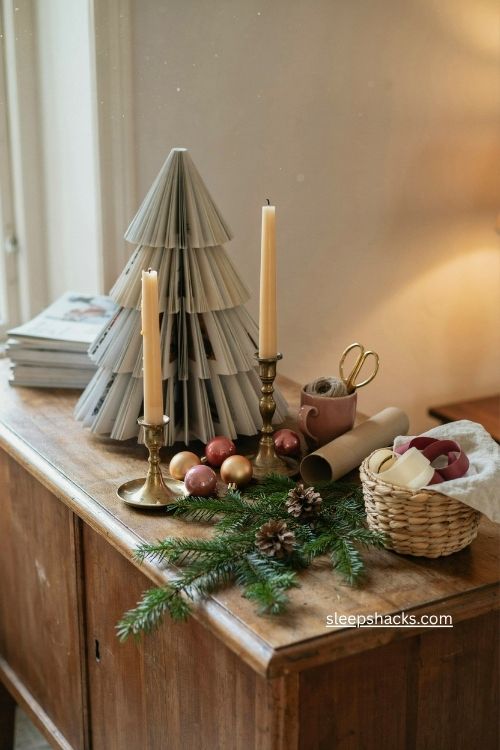 Cone support inside a rounded magazine christmas tree 