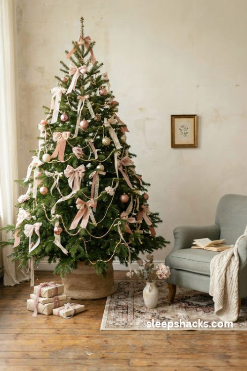 17 Coquette Christmas Tree Ideas That Look Dreamy and Perfect - Sleep ...