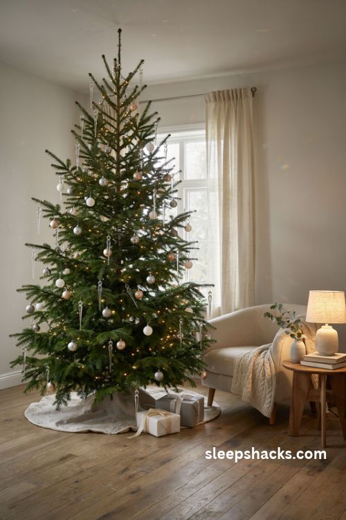 Crystal icicle christmas tree ornaments with shimmering silver and pale gold accents