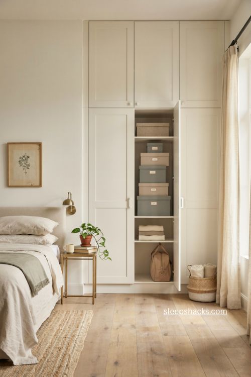 Floor to ceiling built in storage ideas for small guest rooms