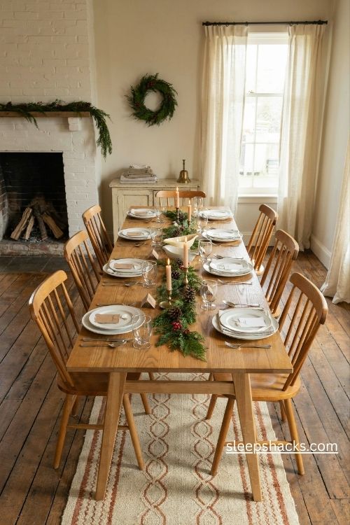 Handmade kraft paper place cards for a simple and welcoming christmas dinner table