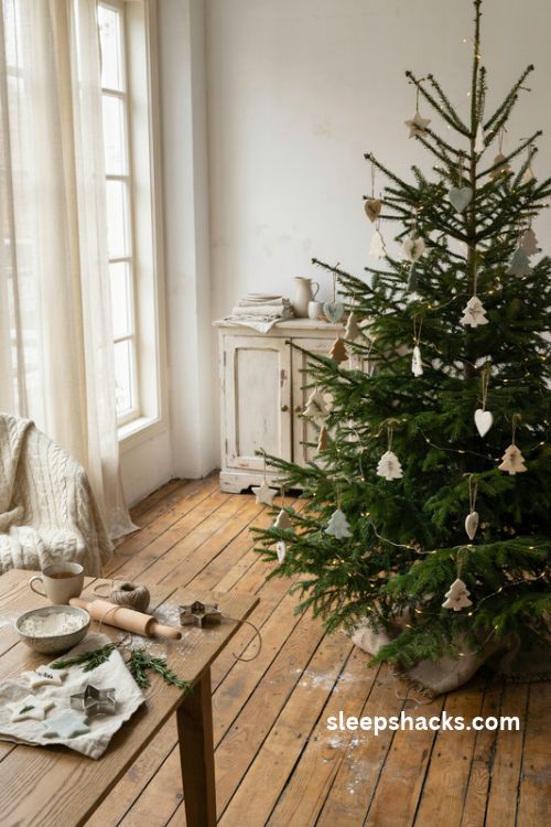 Homemade salt dough christmas ornaments with simple rustic designs