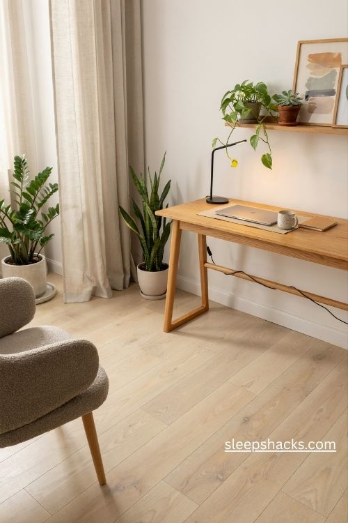 Modern office decor with low maintenance plants and natural green accents
