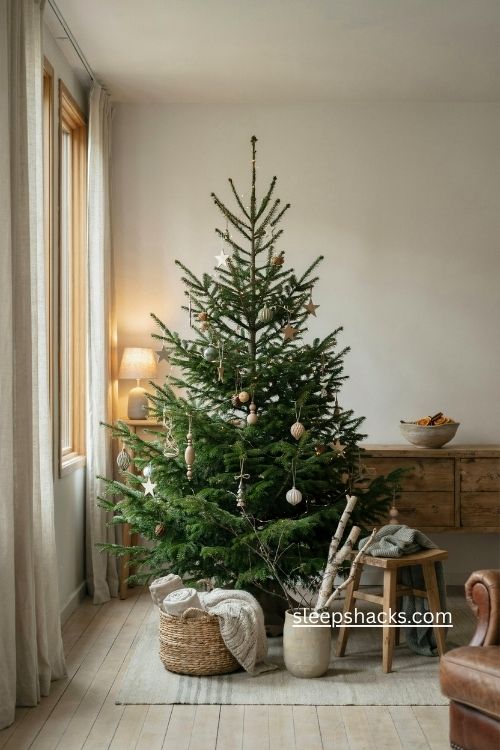 Nordic Christmas tree Scandinavian living room natural minimalist decor