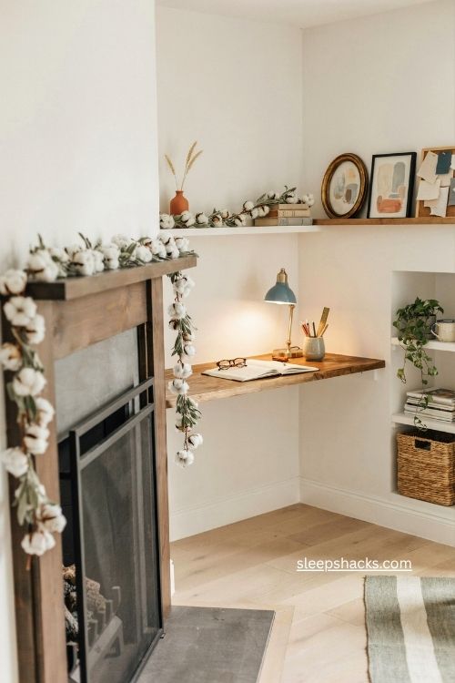 Office wall decor ideas for a small cozy home workspace