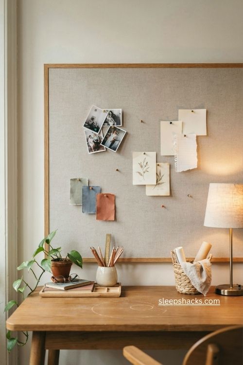 Oversized bulletin board ideas for a cozy organized home office