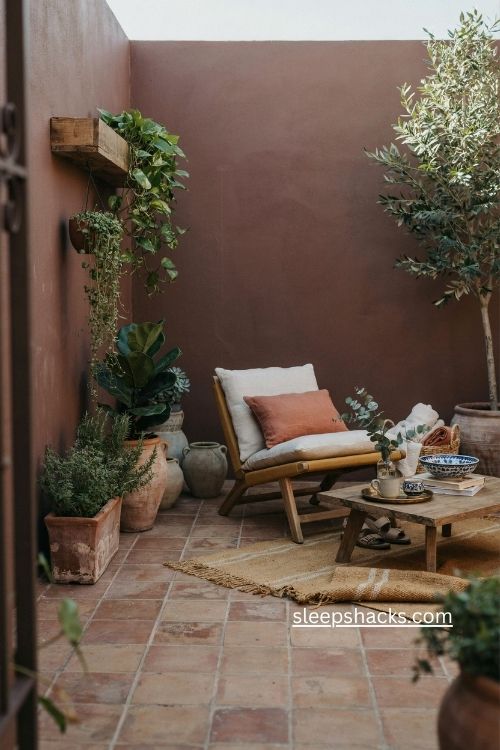Paint the high walls a dark earthy shade