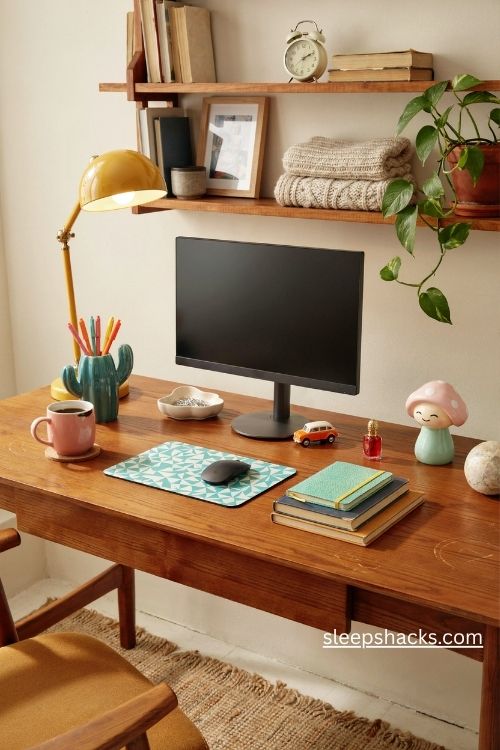 Playful desk accessories for a funky home office with quirky ceramic holders colorful stationery and cute miniatures 