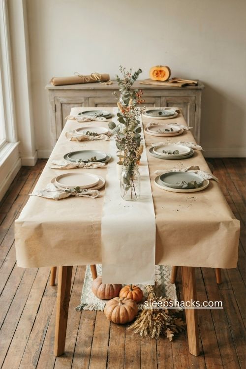 Replaceable middle layer Thanksgiving table paper ideas for easy cleanup