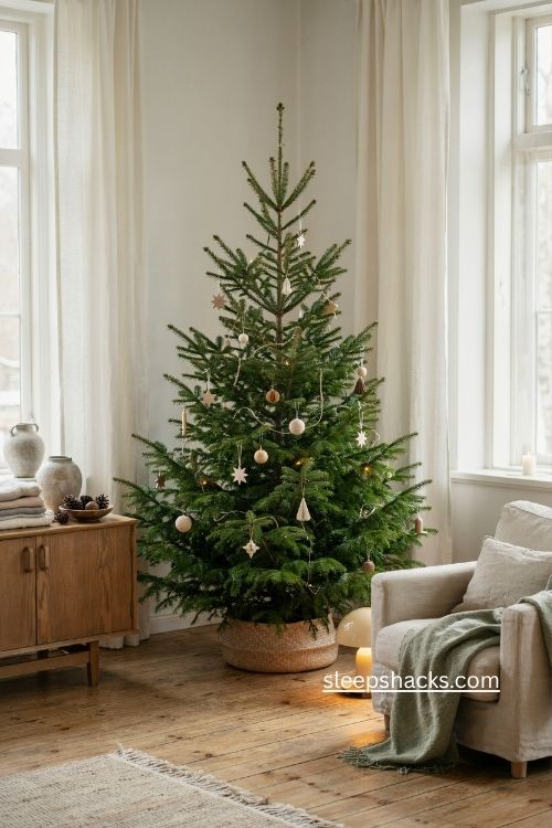 Sparse Fraser fir Nordic Christmas tree Scandinavian natural decor