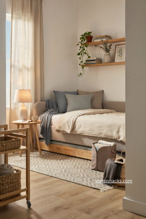 Teen bedroom with cozy daybed trundle extra sleeping space and flexible decor 