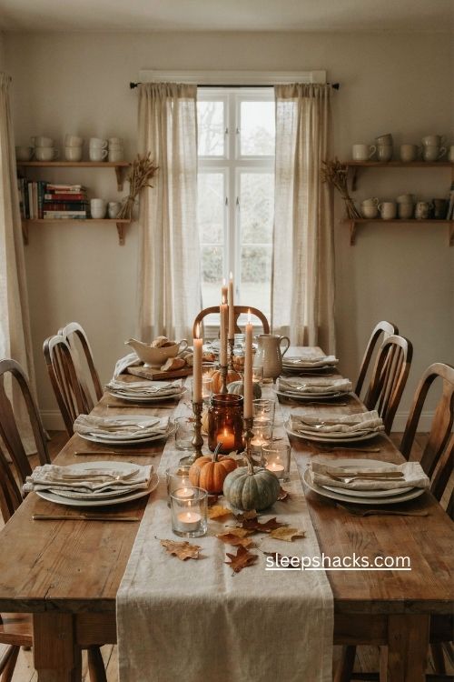 Thanksgiving candles for a warm cozy fall table 