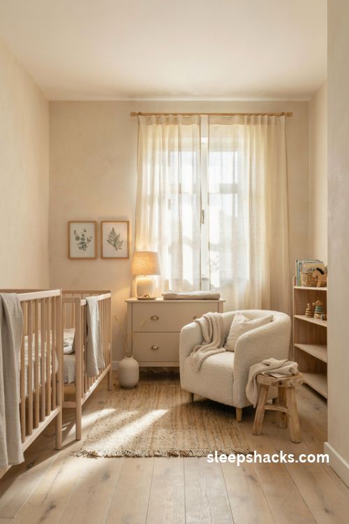 Timeless nursery ideas with natural wood furniture soft sage colors and cozy neutral textures
