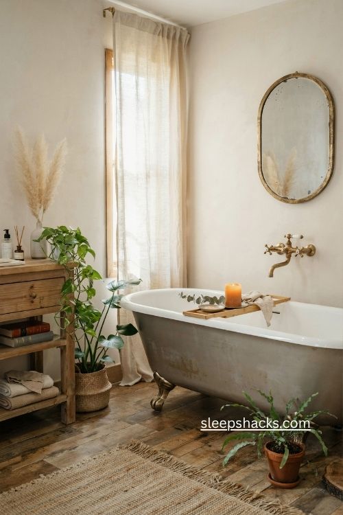 a clawfoot tub and antique brass 