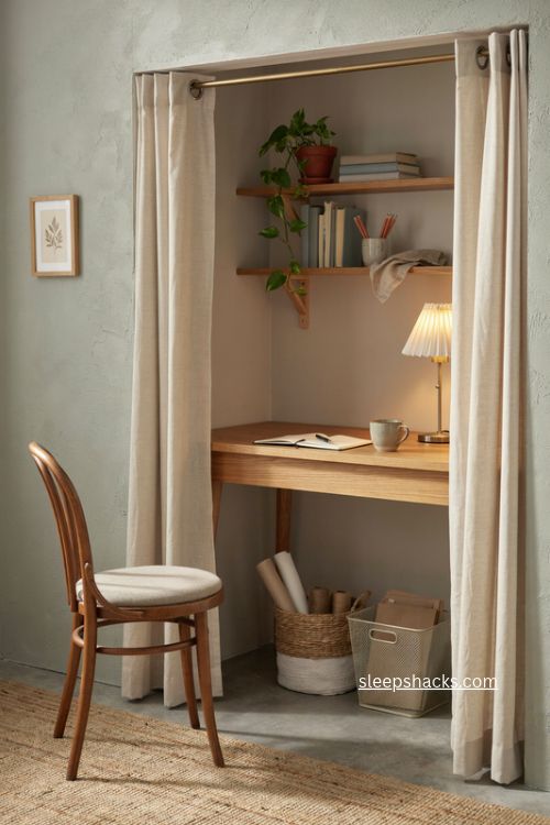 a closet that doubles as a mini office 