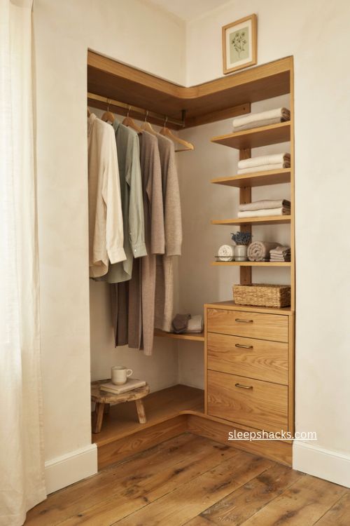 an L-shaped corner closet 