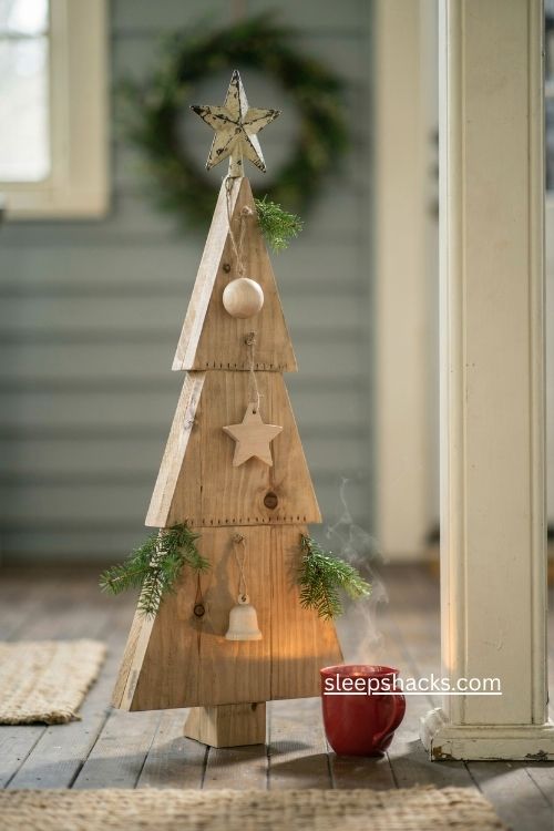 classic angled 2x4 christmas tree diy tiered wooden christmas tree rustic porch decor 