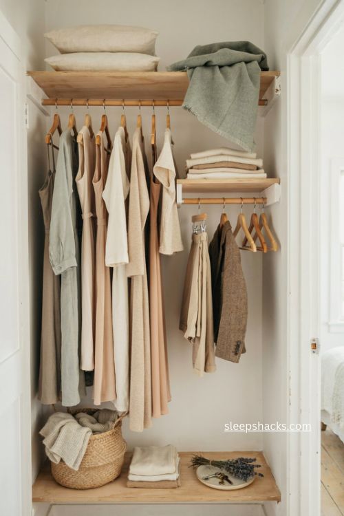 double hanging rods in a reach-in closet 