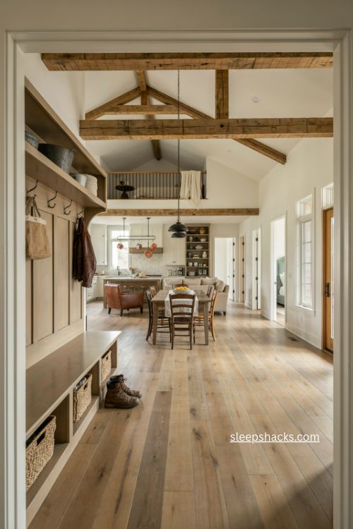 five bedroom family barndominium floor plan with loft mudroom and jack and jill baths 