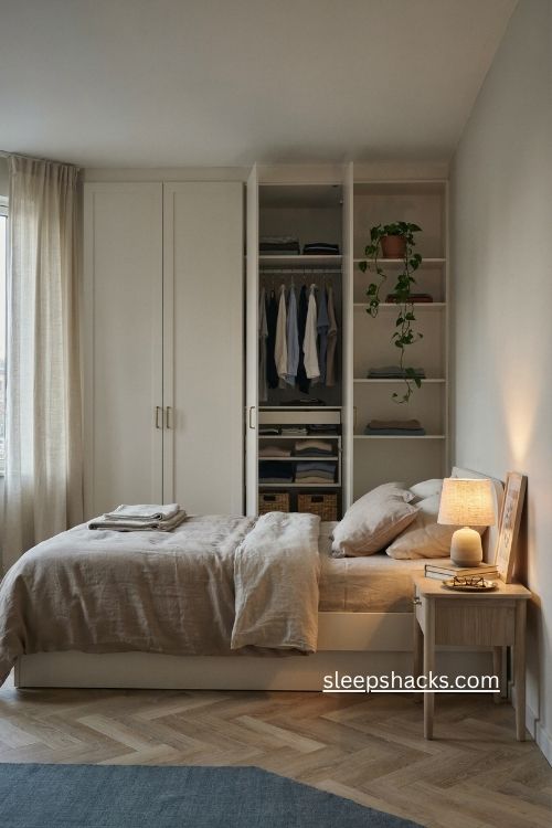 ikea pax closet doors with custom built in bedroom storage